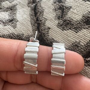 Tiffany Atlas Hoop Earrings 2004 Tiffany SV925 Silver 925